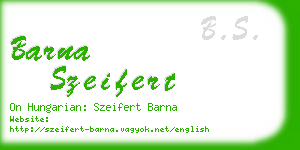 barna szeifert business card